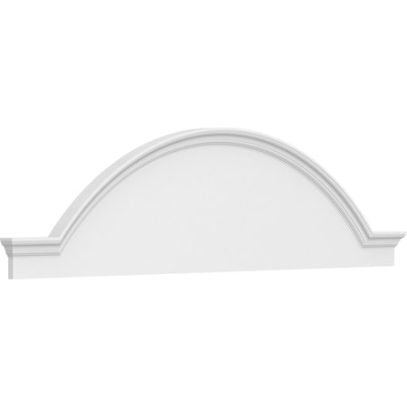 Ekena Millwork Segment Arch W/ Flankers Smooth Architectural Grade PVC Pediment, 84"W x 22"H x 2-1/2"P PEDPS084X220SGF00